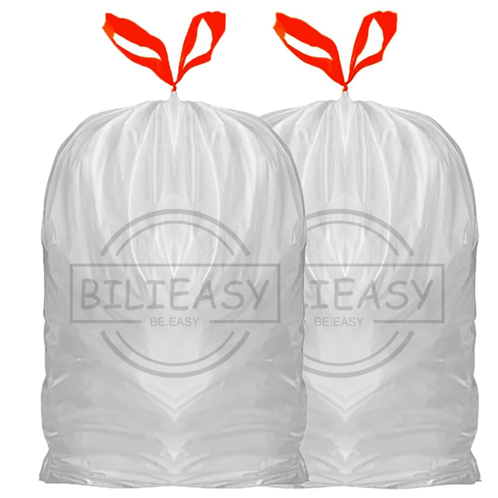 Bilieasy 60 Bags 20L-30L Bin Bags Trash Bags, Garbage Bags, Bin Liners (White)
