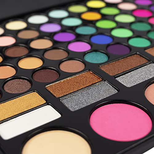 LaRoc 78 Shade Eyeshadow Palette - High Pigment Makeup Palette with Nude Eyeshadow, Powder Blush, Matte & Shimmer Shades - Gold to Black Eye Shadows, Applicators & Make Up Mirror - Image 5