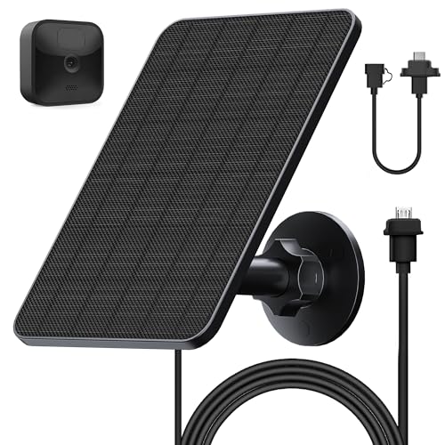 Solarpanel für Blink Kamera Outdoor 4W Solarmodul Compatibel mit Blink Outdoor Camera 2K 4(4th Gen) 3rd Gen XT2/XT Kamera&SimpliSafe Kamera(Nicht enthalten) IP65 mit Gummistecker(1 Pack)