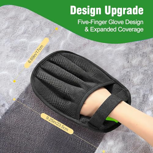Vantaly Pet Hair Removal Glove for Cats and Dogs,2Pcs Upgraded Five-Finger Design, Reusable Electrostatic Magic Brush Tool for Laundry, Couch, Carpet, Car Seat — view 3