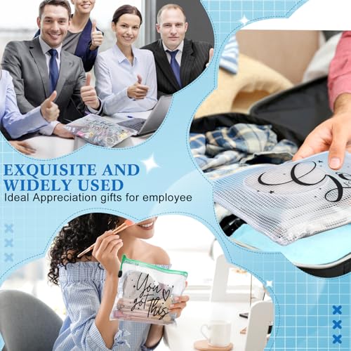 Image of Tenceur 18 Pcs Pencil Pouch Appreciation Gifts for Teacher Coworker Employee Staff Mesh Zipper Pencil Case Pouch Thank You Gifts for Back to School Office Supplies Co Worker Volunteer (Inspirational)