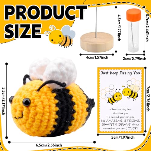 Pipihome Positive Bee Crochet Animals - Image 3