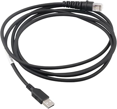 Barcode Scanner Accessories RJ45 to USB Cable Compatible with Honeywell Barcode Reader 3800G 3820 3200 3900i 4600Q 4800P 6300dpm Model 2M / 6FT Flatted USB Port