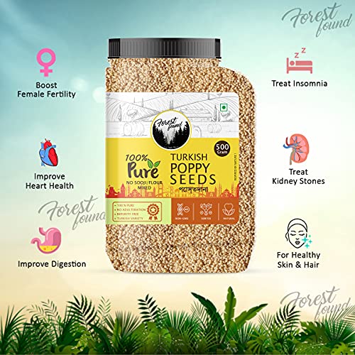Image of Forest Found Fresh Posta Dana (500g) - Unadulterated White Poppy Seeds | Perfect for Indian Curries, Thandai & Baking | Raw & Natural Khus Khus
