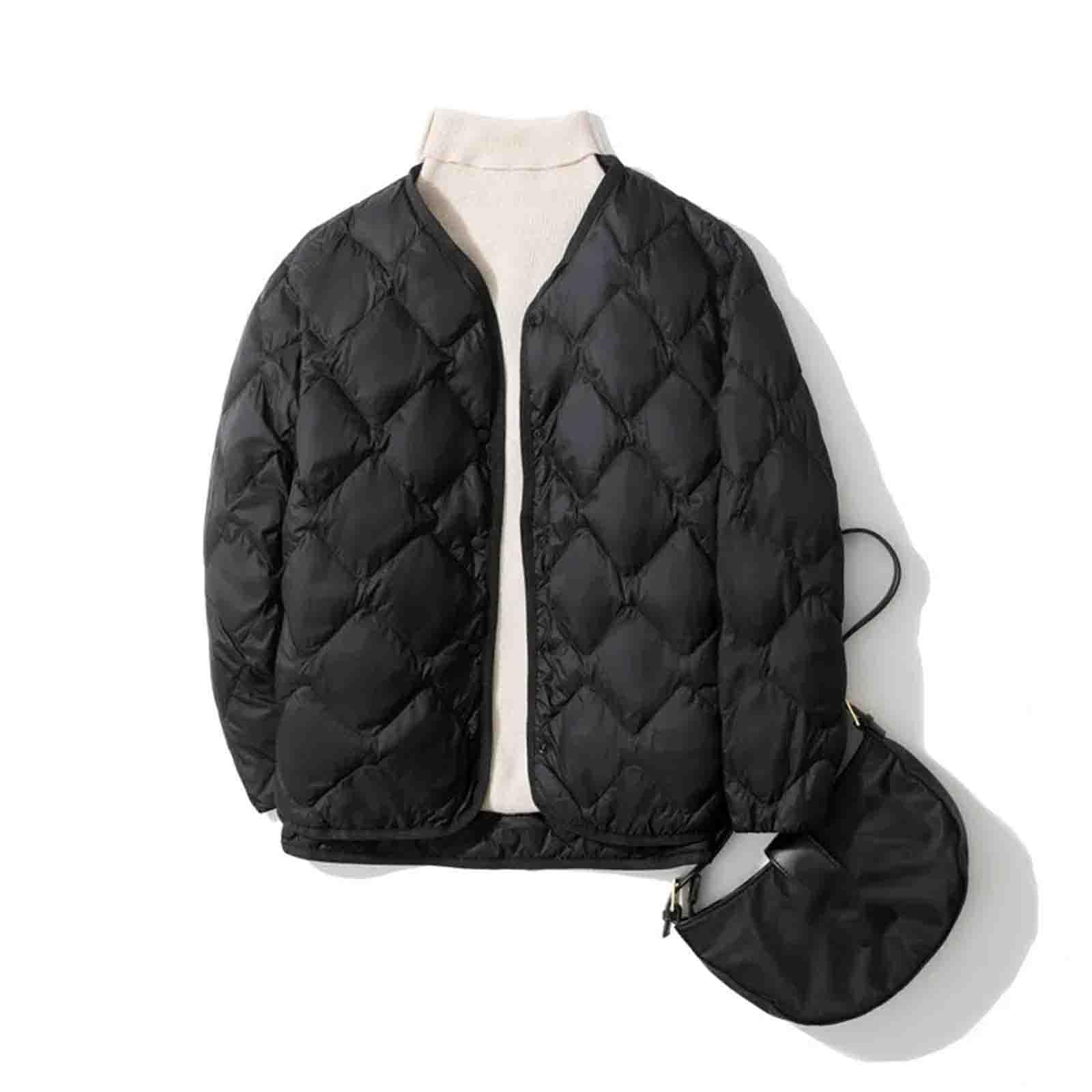 Donne Inverno Anatra Piumini Femminili Ultra Leggero Piumino Piumone Giacche Imbottite Antivento Senza Colletto Capispalla