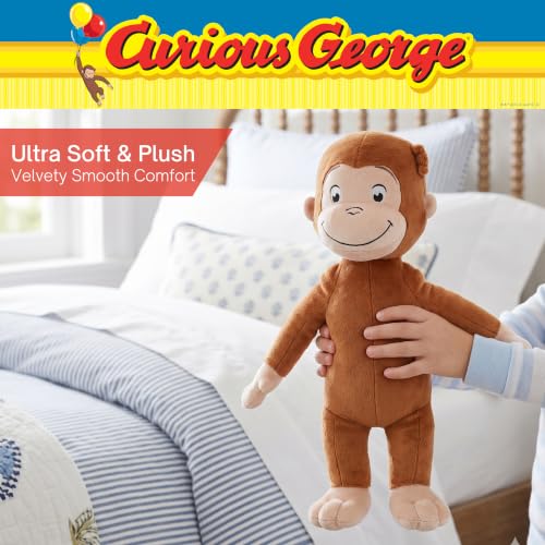 Image of Curious George Kids Bedding Super Soft Plush Cozy Cuddle Pillow, 18 inch, (Officially Licensed Product) by Franco