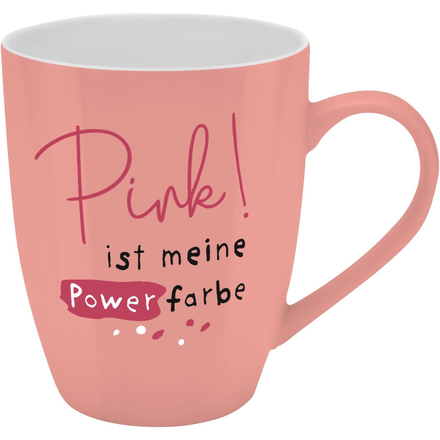 H:)PPY life Mug with Motif Print 'Pink is My Power Colour' with Sleeve