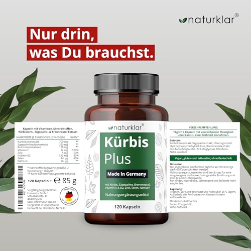 Sägepalmenextrakt und Kürbiskernextrakt Kombi mit Brennnessel und Vitaminen