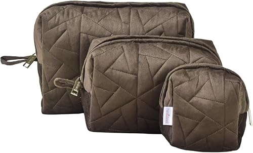 Nestasia Juego de 3 bolsas de viaje acolchadas multiusos, juego de bolsas, bolsas de cosméticos con cremallera, organizadores de maquillaje, juego disponible en Yaxa Peru