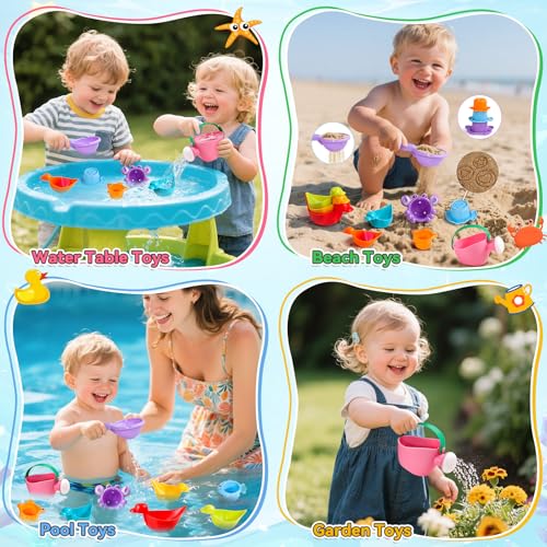 Badewannenspielzeug Badespielzeug Baby ab 1 2 3 4 Jahr Wasserspielzeug Badewannen Spielzeug Kinder Pool Spielzeug Planschbecken Baby Spielzeug ab 1 2 3 Jahr 10 Stück Badespielzeug ( Zufällige Farben )