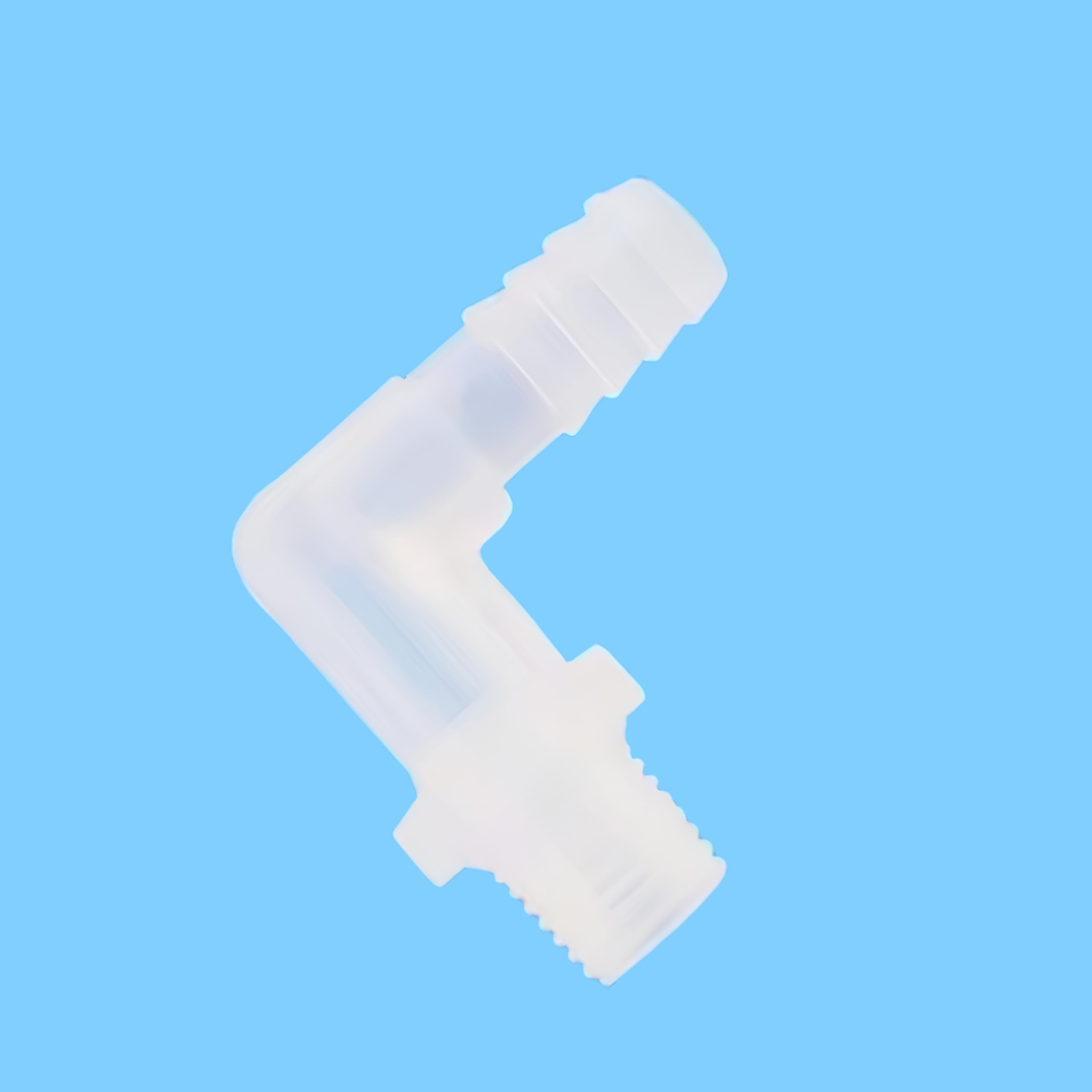 25-Pack 1/4G Male Threaded to Barbed Connector - Durable PP Hose Fittings for Laboratory and Food Machinery(3/8inch L-Type)