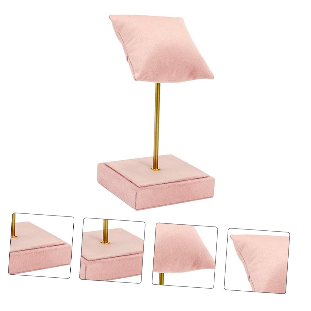 FOMIYES Modischer Uhrenhalter Uhrenständer aus Leder und Titanmetall Rosa | Schmuck und Uhr, Moderne Präsentation, Schützt vor Abrieb, zum Ausstellen und Aufbewahren