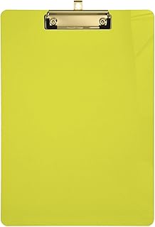 Portapapeles de plástico reciclado tamaño A4, color amarillo