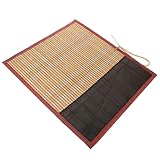 STOBOK Bambus Rolltasche Für Kalligraphiepinsel Japanische Künstlerbedarfsartikel Mit Baumwollseil Und Stiftorganizer Für Bleistifte Malpinselrollen Mit Kreativem Design