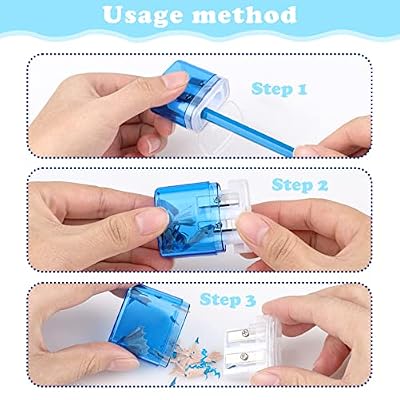 24 Pieces Pencil Sharpeners Manual Dual Holes Pencil Sharpener with Lid Portable Colorful Crayon Sharpener for Kids & Adults, School, Office, Home, Travel