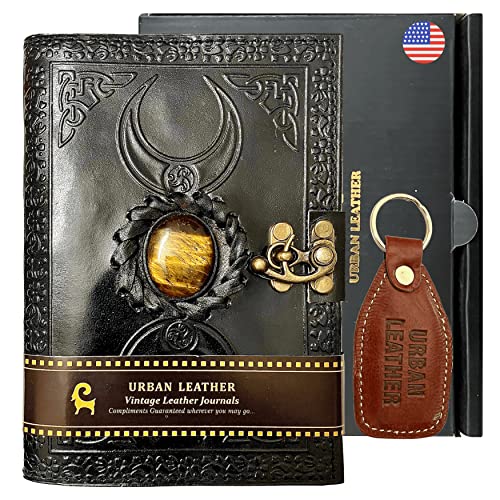 3 Moon Tiger Eye Leather Journal for Drawing