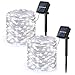 Brizled Outdoor Solar Fairy Lights, Solar String Lights 33ft 100 LED 2 Pack, 8 Modes Solar Christmas String Lights with Memory Waterproof Starry Twinkle Lights for Indoor DIY Wedding Party, Cool White