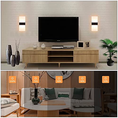 Image of Lightess Modern Sconces Set of 2, LED Wall Lights Indoor, Warm White | Acrylic, 12W, for Hallway Living Room Corridor Bedroom