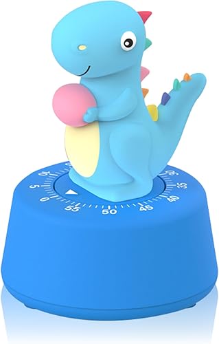 Temporizador de cocina mecánico de 60 minutos, lindo temporizador de dinosaurio para niños, temporizador de huevos de cuerda para cocinar, leer,