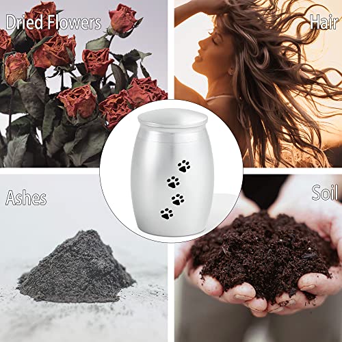 Image of Small Urns for Pet Ashes,Silver Mini Urn for Dog /Cats Ashes | 2.67 Inches Pet Keepsake Urn for Fur, Hair, Whiskers or Ashes,Pet Memorial Gift for Loss of Dog or Cat