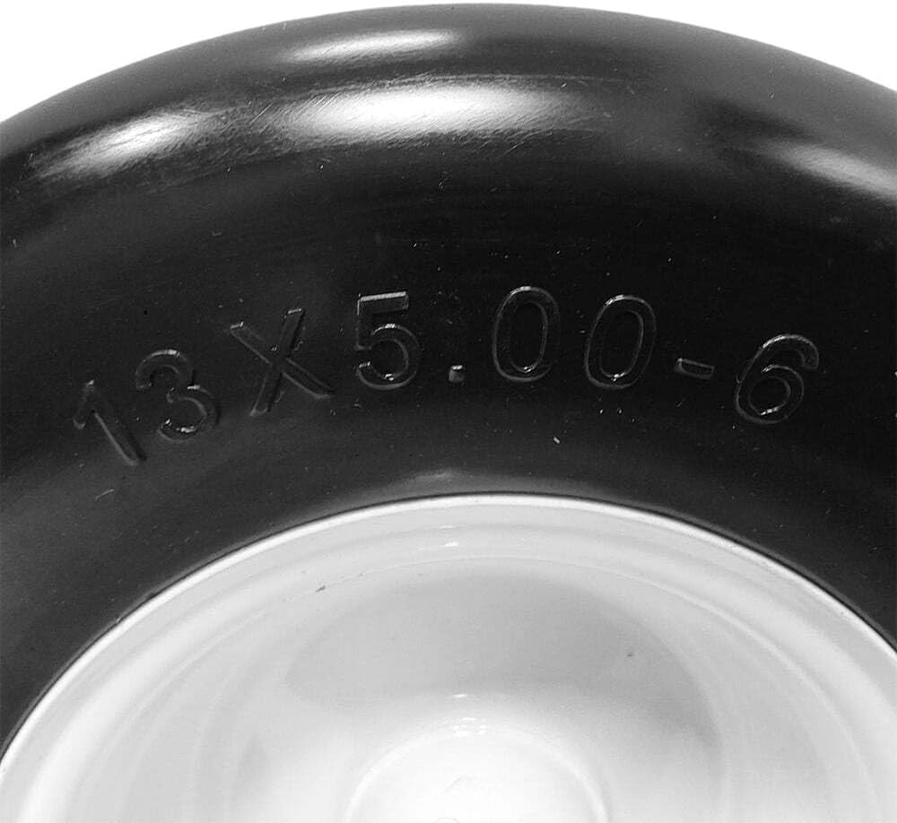 2 Pack 13x5x6 White No Flat Front Solid Tire Puncture Proof Fits Exmark Mowers Matching The Following part Numbers 1-632250, 1-634662 109-9126 - 103-3051 - 126-5360 (FOAM FILLED)