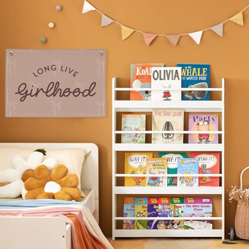 Image of Pink Girls Room Decor,Vintage Coquette Bow Hanging Linen Banner Flag for Baby Girls Nursery Teen Girl Bedroom Dorm Decorations Kids Toddler Room Nursery Playroom Wall,girlroom