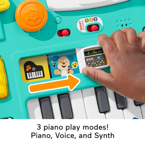 Image of Fisher-Price Learning Fun DJ Game Table - Musical Learning Toy with 3 Piano Play Modes Lights UK English Version HRB66