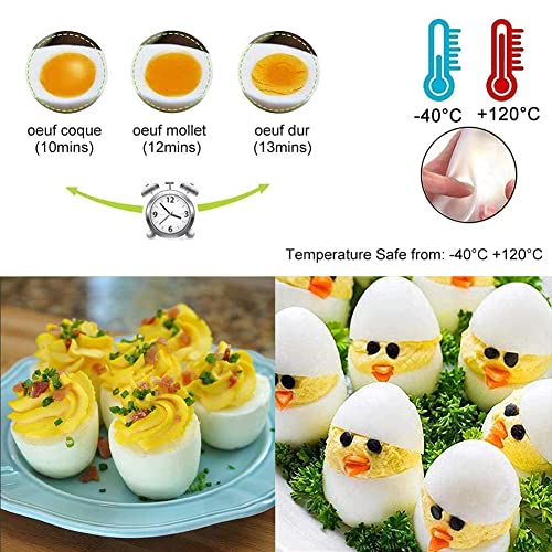 6pcs Eierkocher Silikon Set,Nesloonp Eierkocher aus Silikon,Eierkochern Ohne Schale ,Eierbecher zum Kochen,ei kochen Easy Eggs,Non Stick Eier Silikon Kocher Schalenlose hart und weich Küchengeschirr – Bild 7