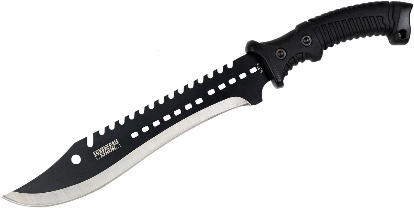 Defender-Xtreme 16" Full Tang Hunting Knife with Black Rubber Handle