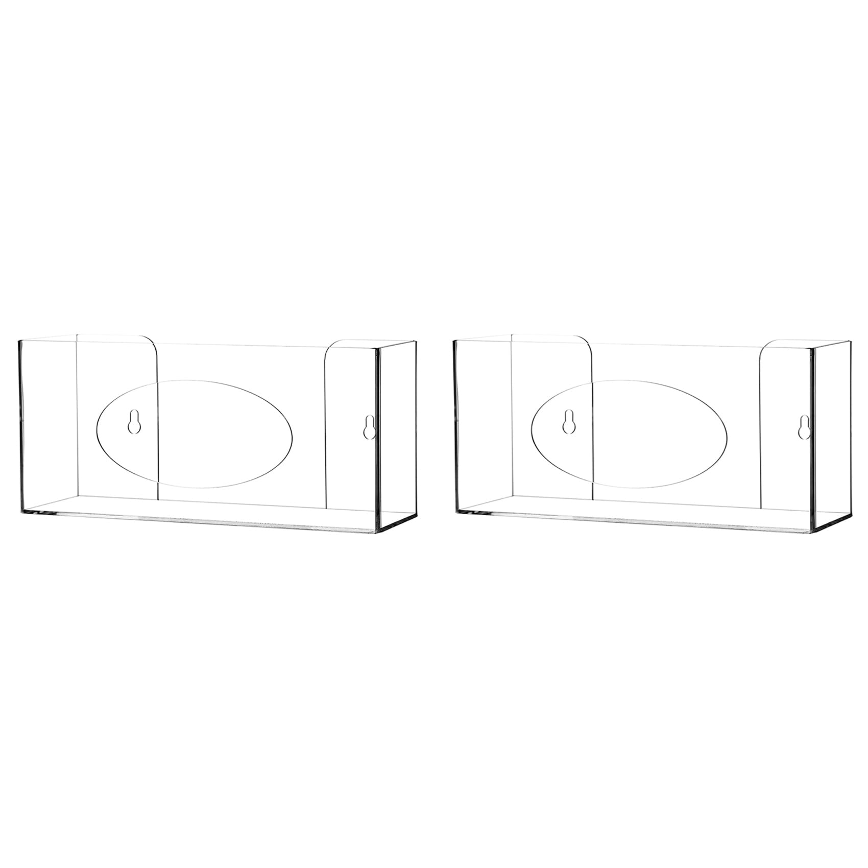 Hndhbfgrt 2X Glove Box Holder Glove Dispenser Wall Mount, Acrylic Gloves Dispenser Clear Disposable Glove Holder Glove Rack