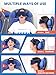 SARISUN Airplane Head Strap 3D Eye Mask, Travel Pillow Alternative for Long Flight, 360° Support Sleep Head Hold, Stop Bobblehead, Ultra-Compact Lightweight Travel Essentials, Black