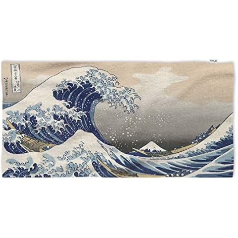oFloral Hand Towels The Great Wave Off Kanagawa,Soft Comfortable Super-Absorbent Towel for Bath/Kitchen/Yoga/Golf/Hair Towel for Men/Women 15X30 Inch Cover