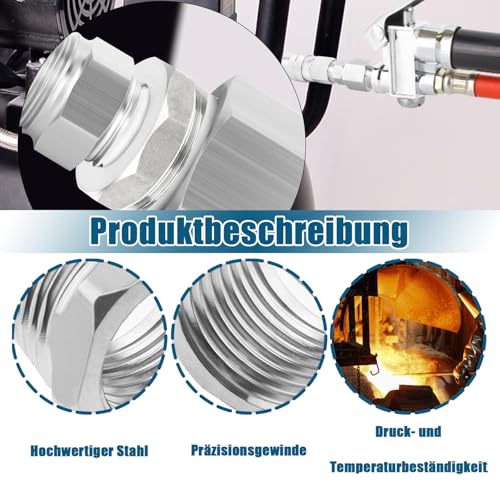 QZKJQDD Reduzierstück 3/4 auf 1/2 Zoll, 4 Stück Adapter 3/4 zoll auf 1/2 Zoll,Reduzierstück, Edelstahl Gewindefitting, Außengewinde-Innengewindeverbindungen, Geeignet für Industrie, Rohre, Wasser Usw