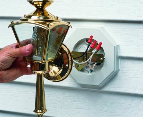 Arlington Industries Fba_8151-1 Arlington 8151-1 Lamp Mounting Kit With Built-In Box For 5/8 Inch Vertical Siding Lap, White #TOP5