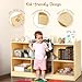 PTINFLUCE Montessori Shelf, Wooden Toy Storage Organizer for Books Toys, 2 Shelf Bookcase, 5-Section Storage Cabinet, Toddler Book Shelf for Kids Rooms, Playroom, Nursery, Kindergarten (Natural)