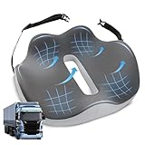 VUSIGN X-Large Seat Cushion for Truck & Car Drivers, Memory Foam Seat Cushion for Long Driving, Sciatica & Tailbone Pain Relief, Ergonomic Back Support Cushion with Non-Slip Bottom & Washable Cover