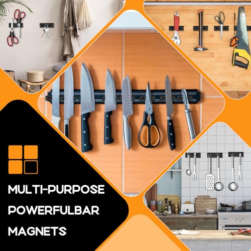 Image of TRYMAG Bar Magnets, 45Lbs 6 Pack Countersunk Hole Magnet with Screw