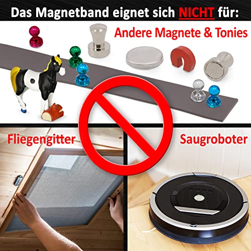 REORDA® Magnetband selbstklebend stark - Magnetstreifen selbstklebend mit starkem 3M Kleber - Magnetklebeband mit optimierter Magnetkraft - Magnet Klebeband