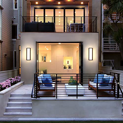 Rosysky Outdoor Wall Sconce 2 Pack 30W Led Modern Porch & Patio Wall Lights Black Exterior Light Fixture Aluminum Sconces Wall Lighting Suitable For Garage,Courtyard,House(3000K) #TOP5