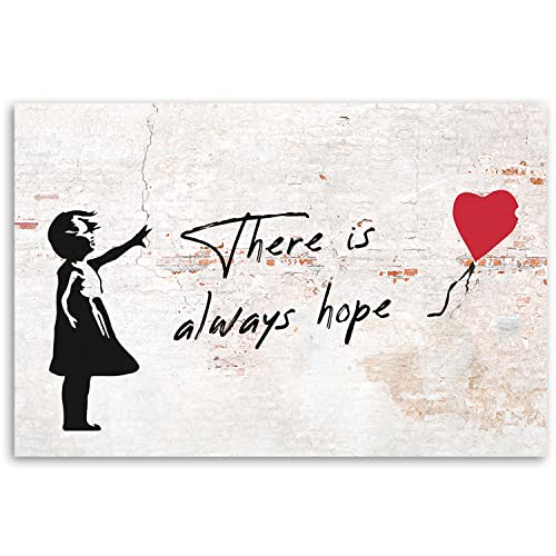 Miniatura 3 de Feeby Cuadro En Lienzo 120x80 Cm Banksy Niña Con Globo 1 Pieza Impresión En Material Tejido No Tejido Modernos Artística Imagen Decoración De Pared Salon Dormitorio Street Art Colorido