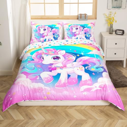 Housse de couette licorne violette pour chambre d'enfant difficile à coucher - 3