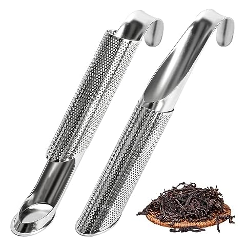Numola 2 Pack Long Handle Tea Infuser, Stainless Steel Tea Steeper for Loose Leaf Tea, Reusable Tea Diffuser for Loose Tea Single Cup Cover