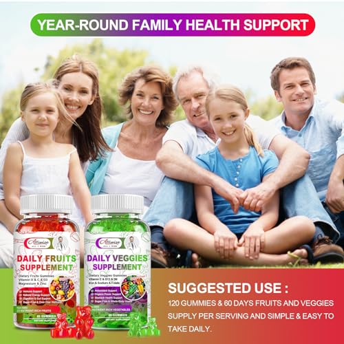 Alliwise Sugar-Free Fruits And Veggies Gummies Supplement, Multi-Vitamins & Minerals In Gummies thumb #6