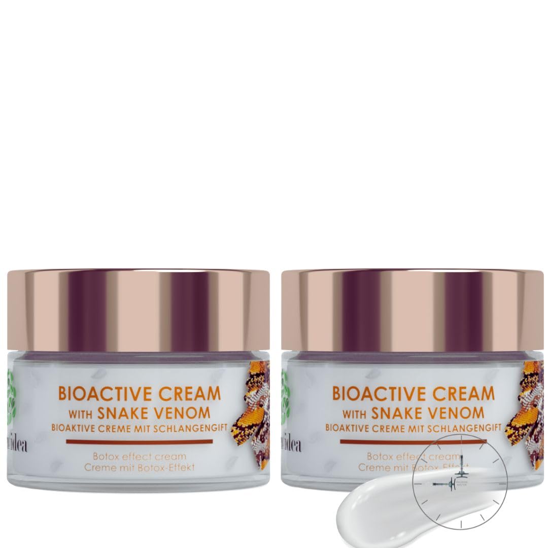 Green idea Schlangengift Gesichtscreme mit Hyaluron & Arganöl – Peptide Creme Straffende Anti Aging für reife Haut – Feuchtigkeitsspendende Gesichtspflege - Gesicht, Hals & Dekolleté – 50 ml