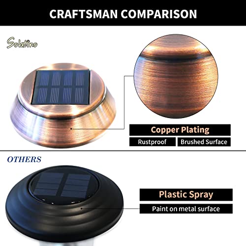 Solatino Solar Pathway Lights Outdoor Waterproof 6 Pack Solar Powered Garden Lights Bright Up To 12 Hrs Yard Light Led Landscape Lighting Decorative Copper Stainless Steel Walkway Light, Warm White #TOP3