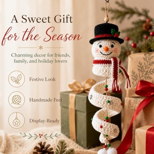 JMHKKUJ Crochet Snowman Spiral Ornament DIY Kit, Christmas Starter Included - 2