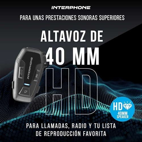 Intercomunicador casco moto con 15h de batería Interphone U-COM 7R Bluetooth 5.1 impermeable IP67 6