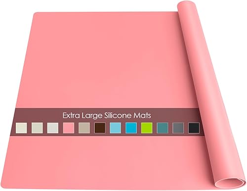 Miniatura 31 de Tapete de silicona extragrande para niños, hoja de silicona grande para manualidades, tapete antiadherente para hornear, resistente al calor, mantel