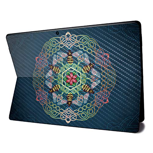 Image of MightySkins Carbon Fiber Skin for Microsoft Surface Pro X - Celtic Bees | Textured Carbon Fiber Finish | Easy to Apply, Remove, and Change Styles | Made in The USA