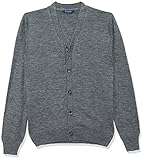 Amazon Brand - Symbol Men's Acrylic V Neck Casual Cardigan Sweater (SWR-SY-AW21-02_Med Grey Mel